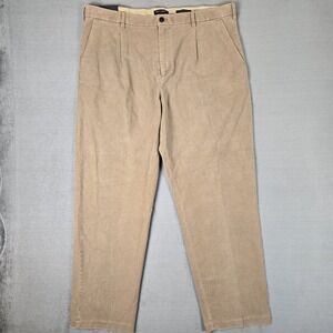 Banana Republic Brushed Traveler Pants‎ 42x34 Moleskin Pleat Tapered Relaxed NWT